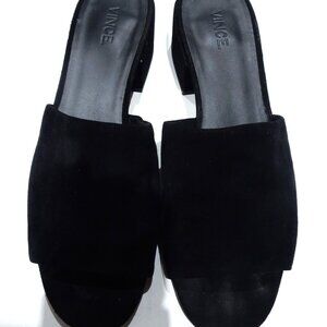 VINCE "RACHELLE-2" BLACK SUEDE SLIDES IN SIZE EU 39 / US 9